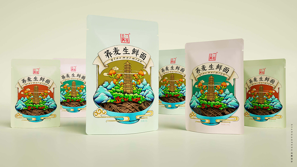 高鹏设计——荞麦生鲜面特产农产品包装设计